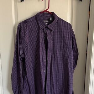 Red and Blue Checkered Men's Shirt